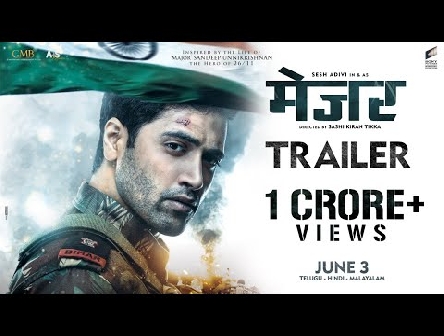 MAJOR Trailer - Hindi | Adivi Sesh | Saiee M | Sobhita D | Mahesh Babu - In Cinemas June 3rd